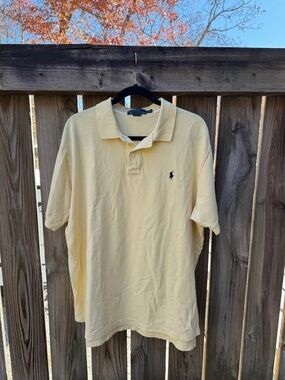 Ralph Lauren Pale Yellow Short-Sleeve Pique Polo Shirt